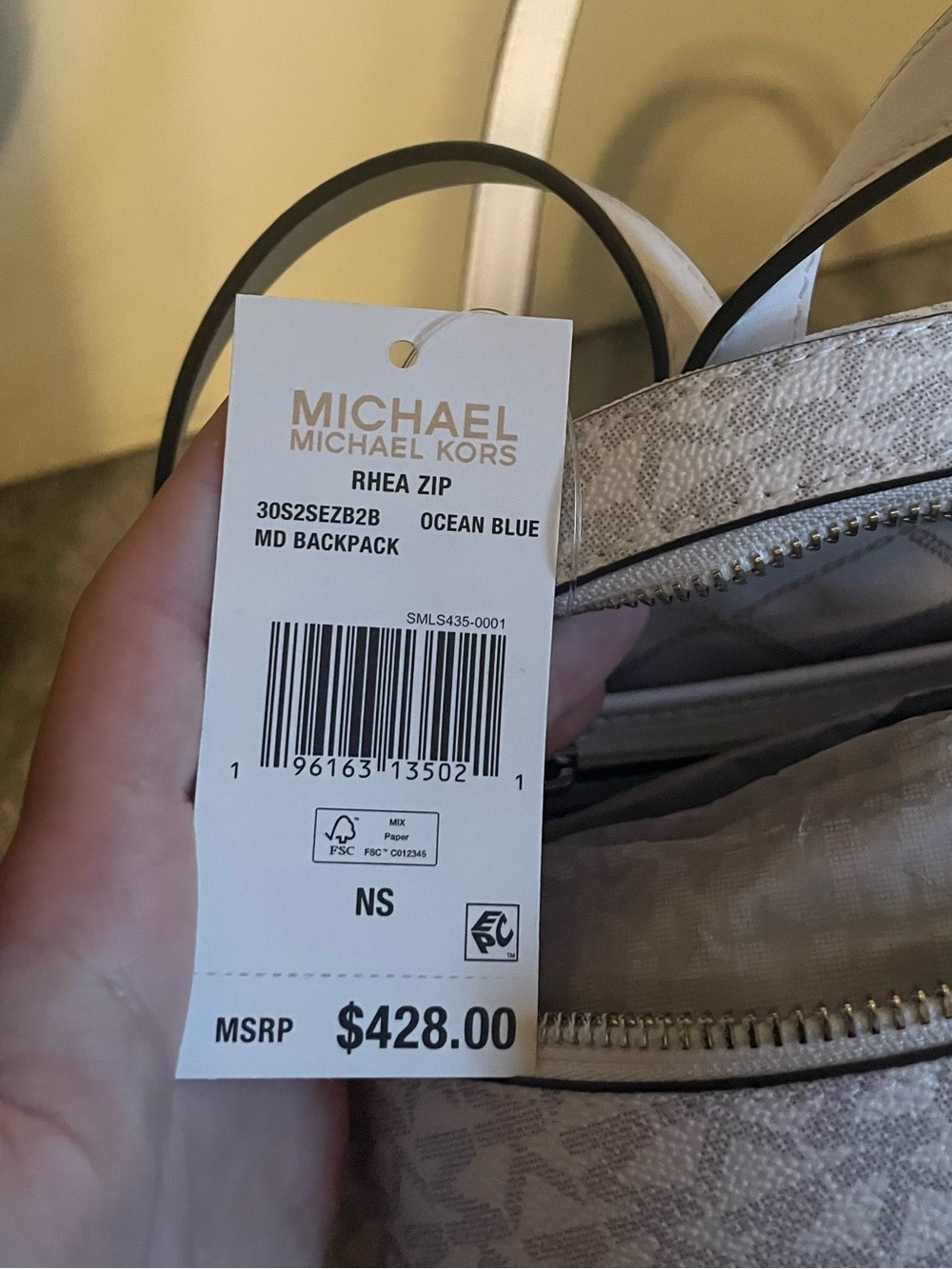 NWT Michael Kors Ocean Blue Ombre Medium Backpack Purse - Picture 2 of 14